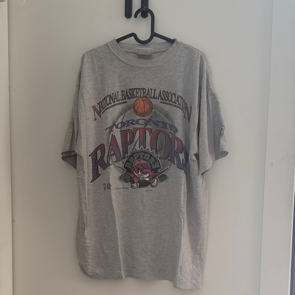 Logo Athletic Gray Tee with Red & Navy Logo